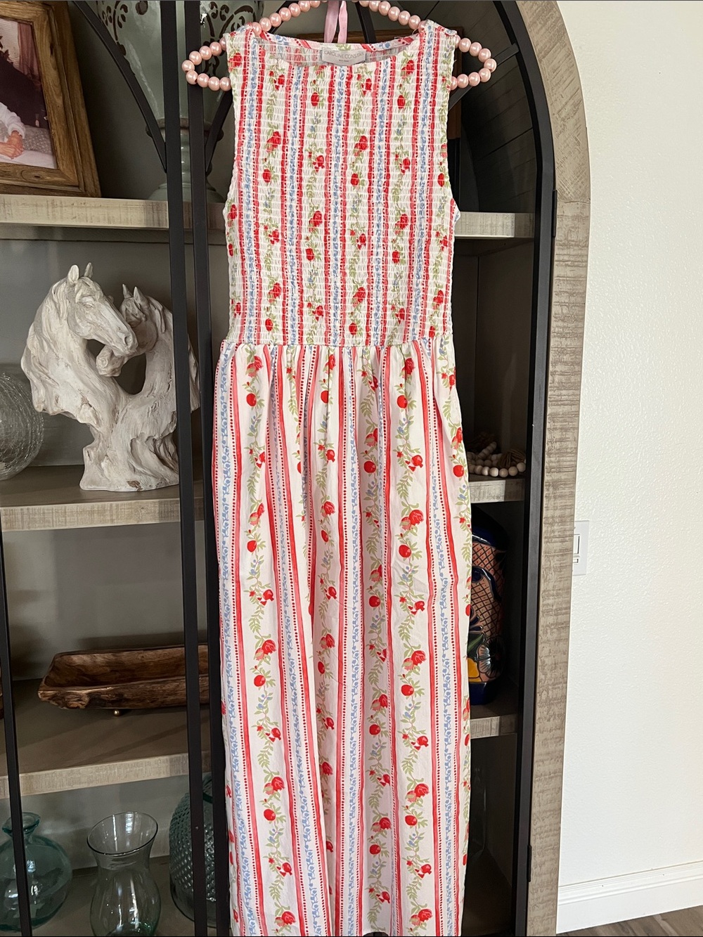 Caroline Constas ❤️ Pomegranate Stripe Print Smocked Nap Dress. Small - Picture 5 of 6